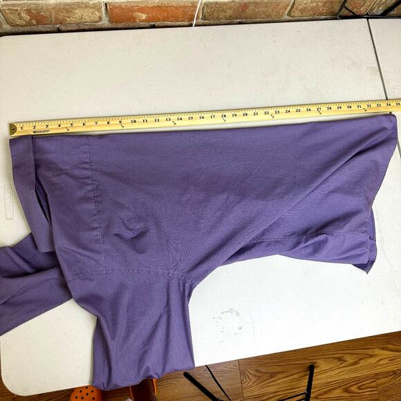 Claiborne Mens T-weave Purple Button Up Long Sleeve Shirt Size Medium - Picture 5 of 7